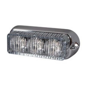 High Intensity 3 LED Horizontal Warning Light with Chrome Bezel - 12/24V