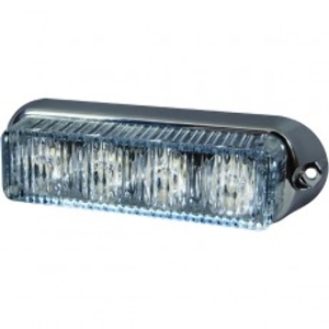 High Intensity 4 LED Horizontal Warning Light with Chrome Bezel 12/24V