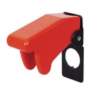 Toggle Switch Safety Guard - Moulded Red Plastic - Spring Loaded