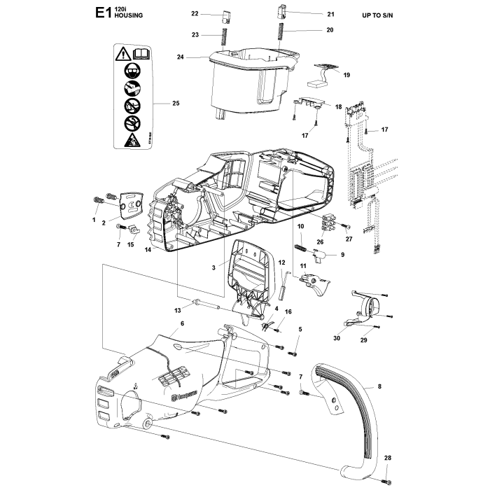 Housing Assembly for Husqvarna 120I Chainsaw L S Engineers