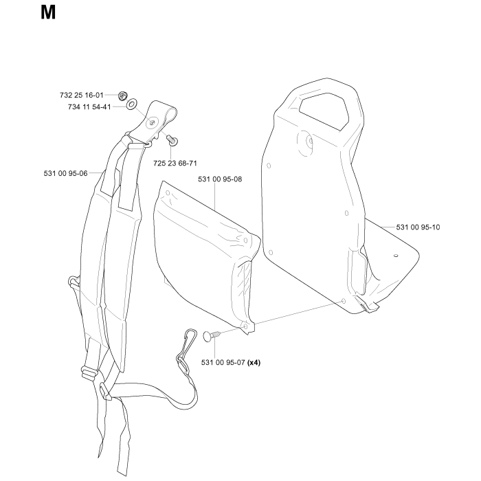 Harness Assembly For Husqvarna 125BT Leaf Blowers L&S Engineers