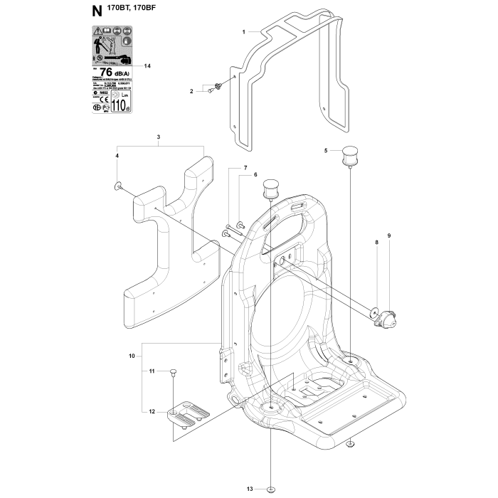 Frame Assembly For Husqvarna 170BT Leaf Blowers L&S Engineers