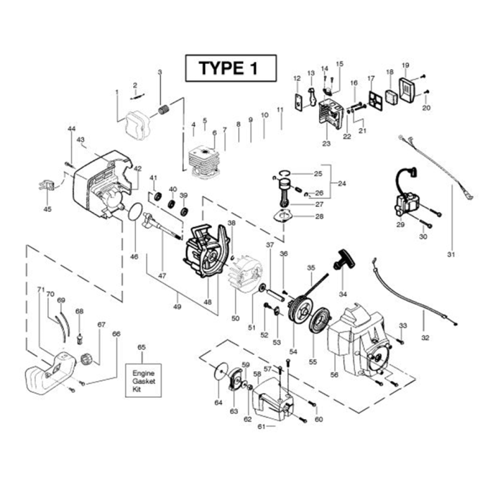 Engine for Husqvarna 24 C Trimmer Edgers