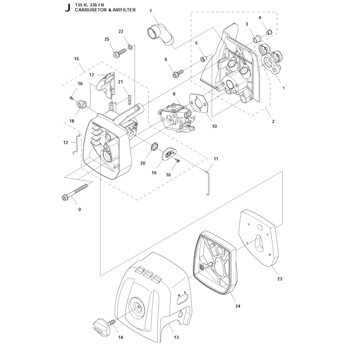 Carburetor Air Filter Assembly For Husqvarna 336FR Brushcutter