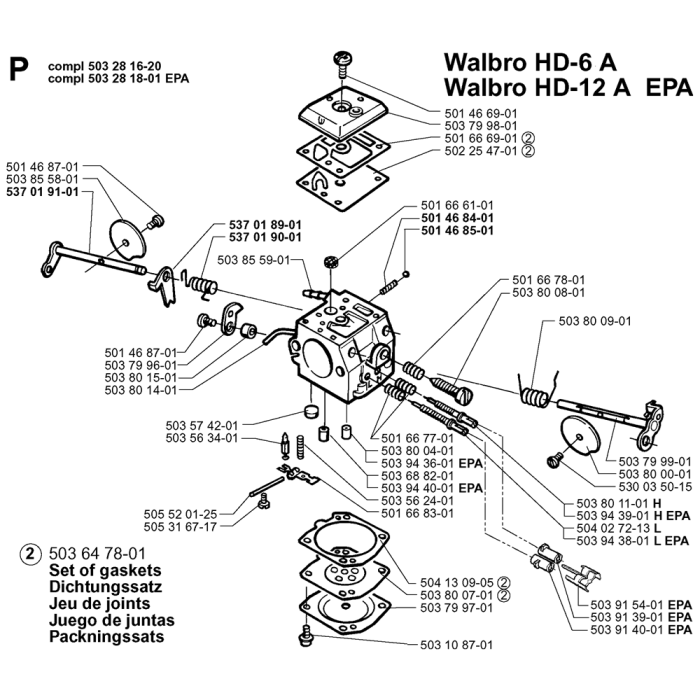 Carburetor Details Assembly For Husqvarna 371XP Chainsaw L&S Engineers