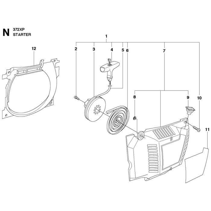 Starter Assembly For Husqvarna 372XP Chainsaw L S Engineers