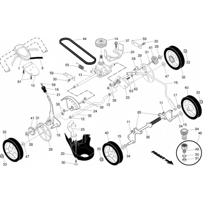 Drive Assembly for Husqvarna 38096 Series 3 Consumer Lawn Mowers L&S