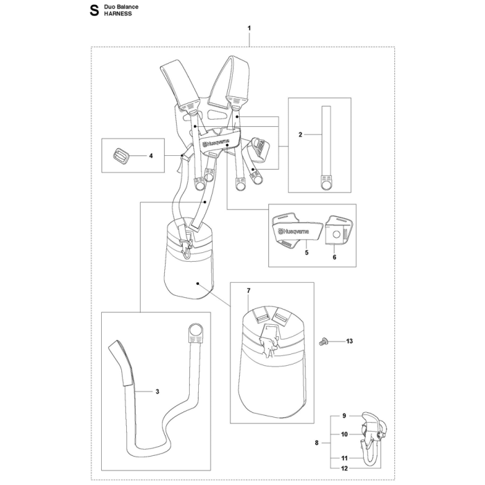 Harness Assembly For Husqvarna 525RX Brushcutters L&S Engineers