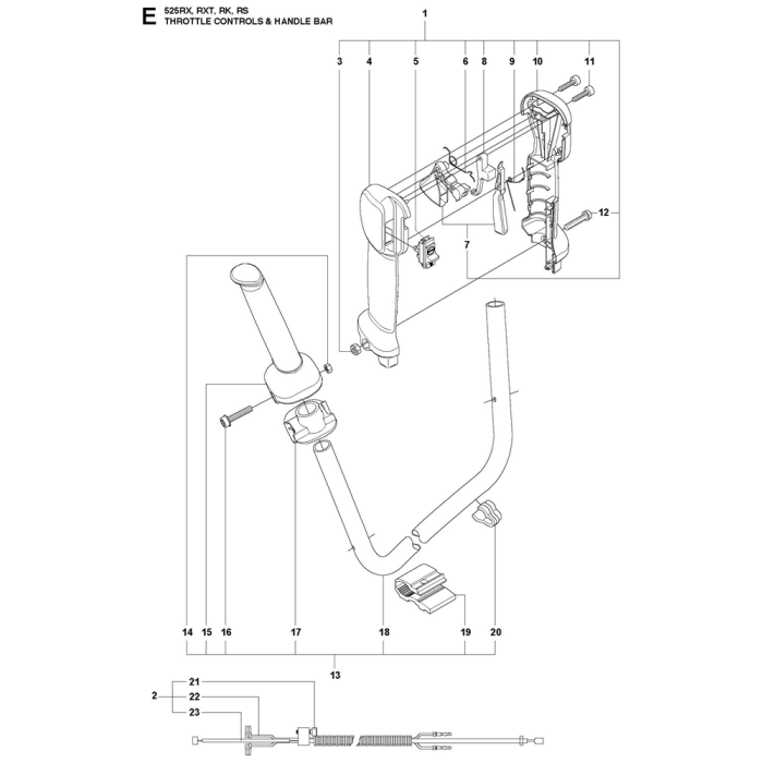 Throttle Controls Assembly For Husqvarna 525RX Brushcutters L&S Engineers