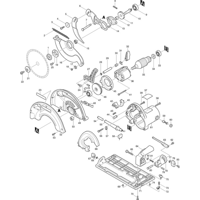 Main Assembly Makita 5903R Circular Saw | L&S Engineers