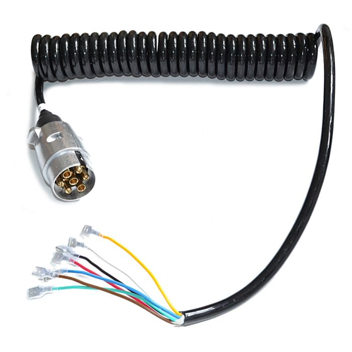 7 Pin - 7 Core Curly Trailer Extension Cable
