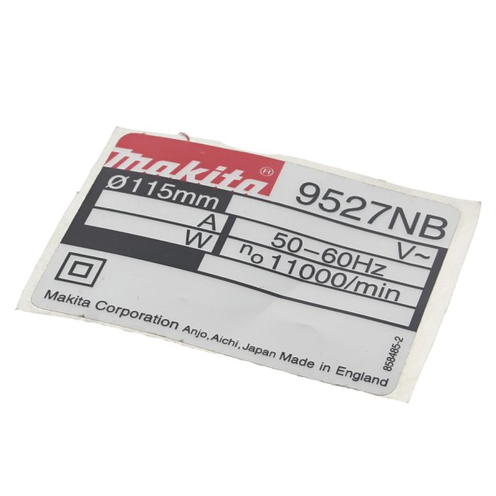Name Plate for Makita 9527NB Angle Grinder OEM No. 8584852 L&S