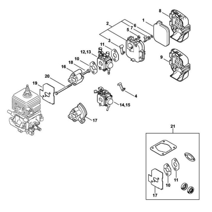 Carburetor, Air Filter for Stihl BG 85 Leaf Blower L&S Engineers