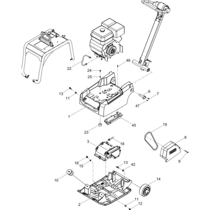 Vibratory Plate Assembly for Wacker BPU3050 5000008955 (Petrol) Rev