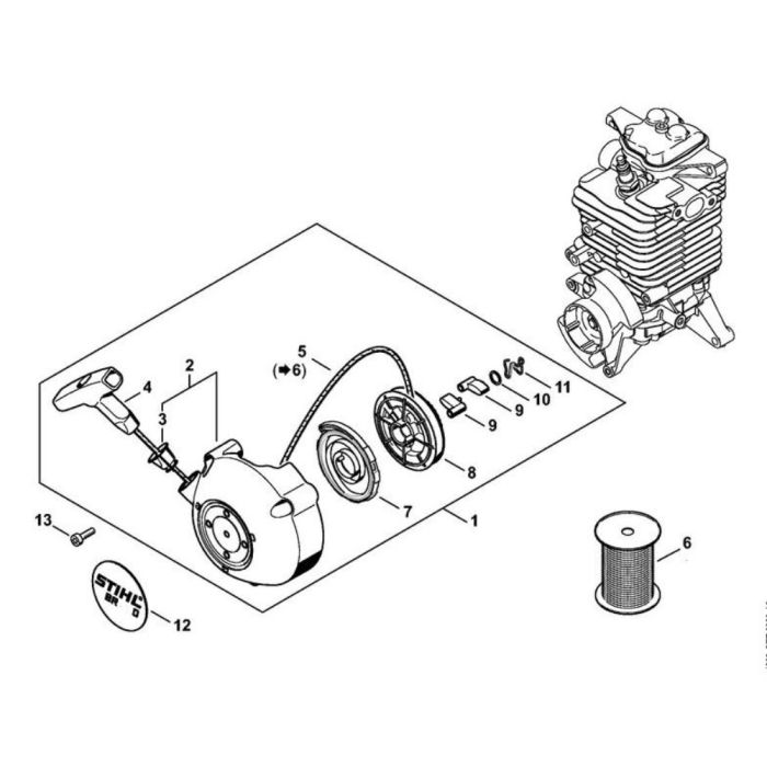 Rewind Starter for Stihl BR 700 Leaf Blower L&S Engineers