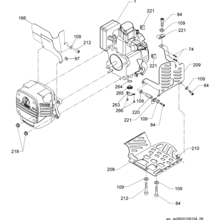 Engine Guarding Assembly for Wacker Neuson BS504 Trench Rammer L&S