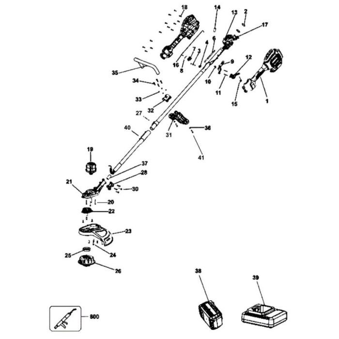 Main Assembly for DeWalt DCM561P1S Type 1 Brushcutter L S Engineers