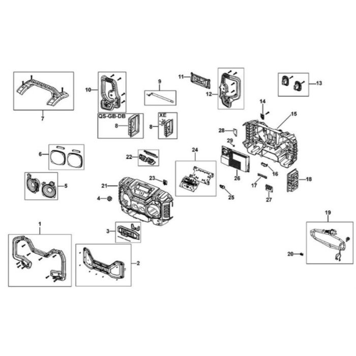 Main Assembly DeWalt DCR027 Type Site Radio | L&S Engineers