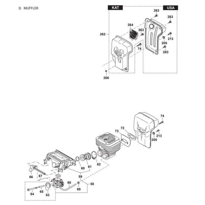 Muffler Assembly for Makita DPC7321 Disc Cutter L&S Engineers