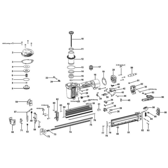 Main Assembly for DeWalt DPN1850PP Type 1 Nailers L S Engineers