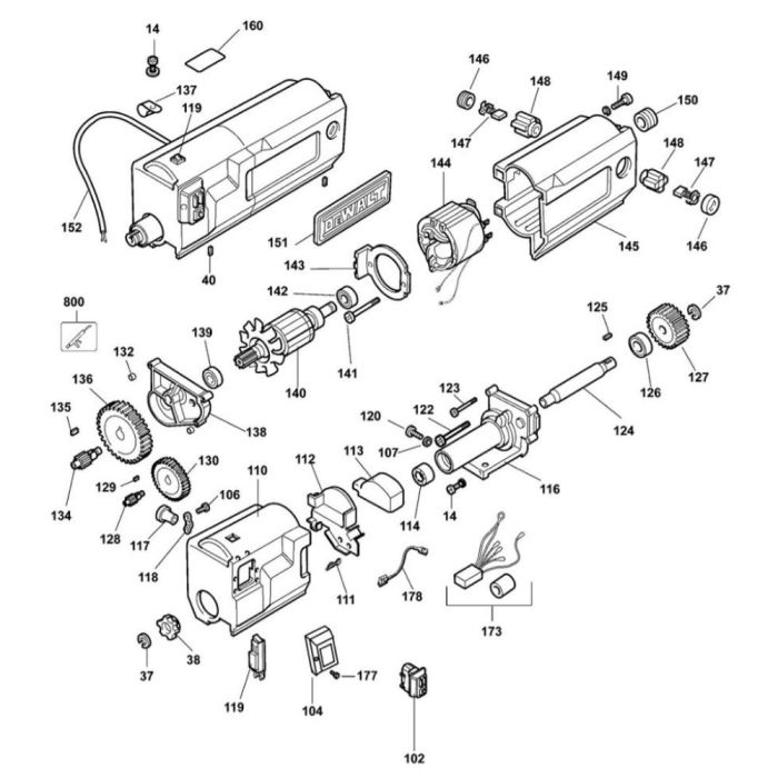 Field Assembly for DeWalt DW733 Type 1 Planer Thicknesser