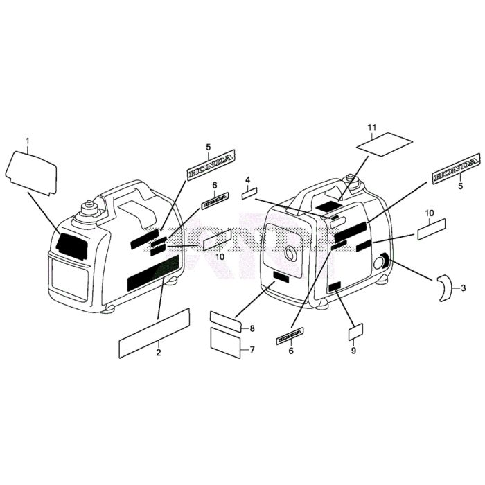 Label for Honda EU22i Generator L&S Engineers