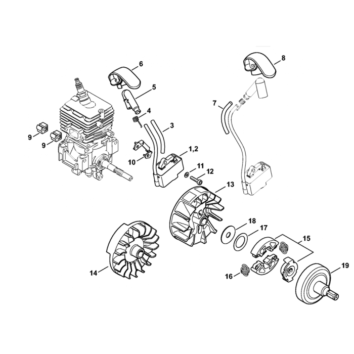 Stihl FS56 Ignition System Clutch Assembly
