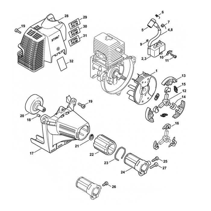 Stihl FS75 FS80 FS85 Ignition System Clutch