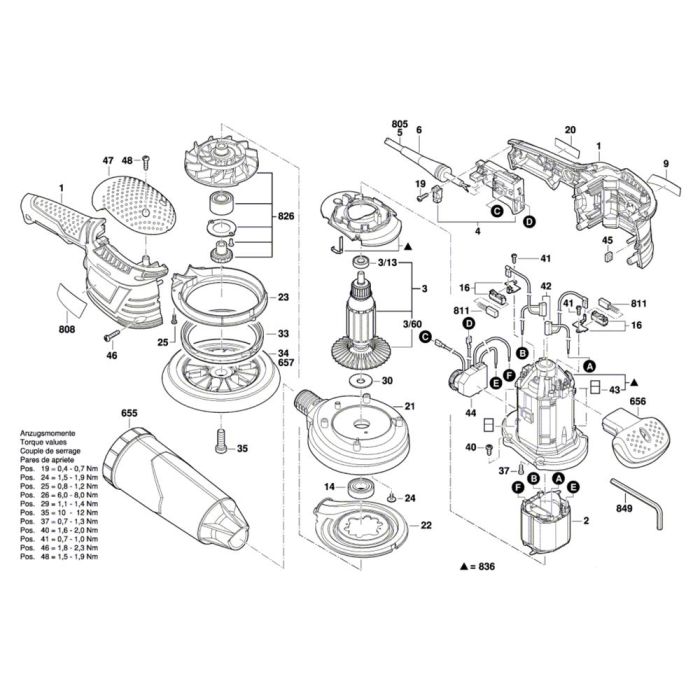 Random orbital sander Assembly for Bosch GEX 125150 AVE L&S Engineers