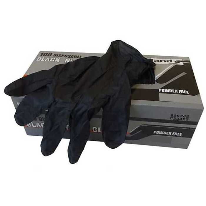 OnHand Nitrile Disposable Gloves Black Medium (100 Pack) | L&S Engineers