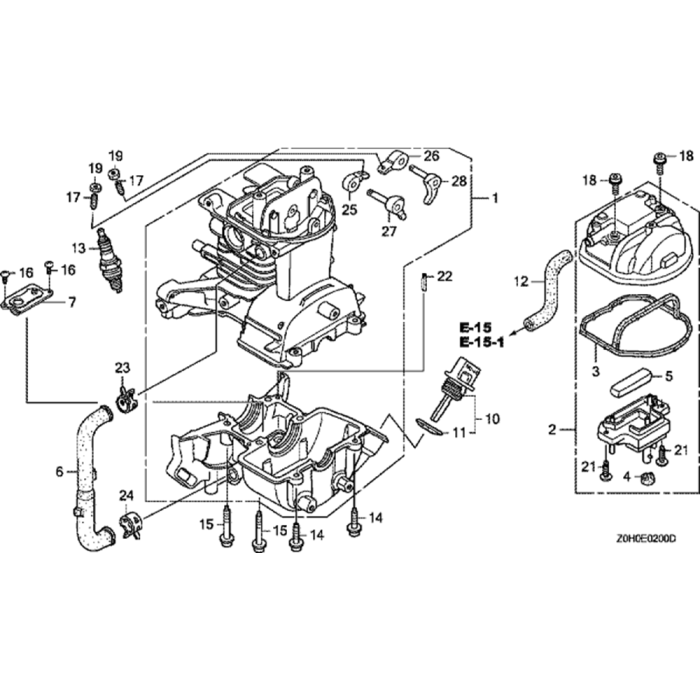 Crankcase Set Assembly for Honda GX25 (GCAAM) Engines | L&S Engineers