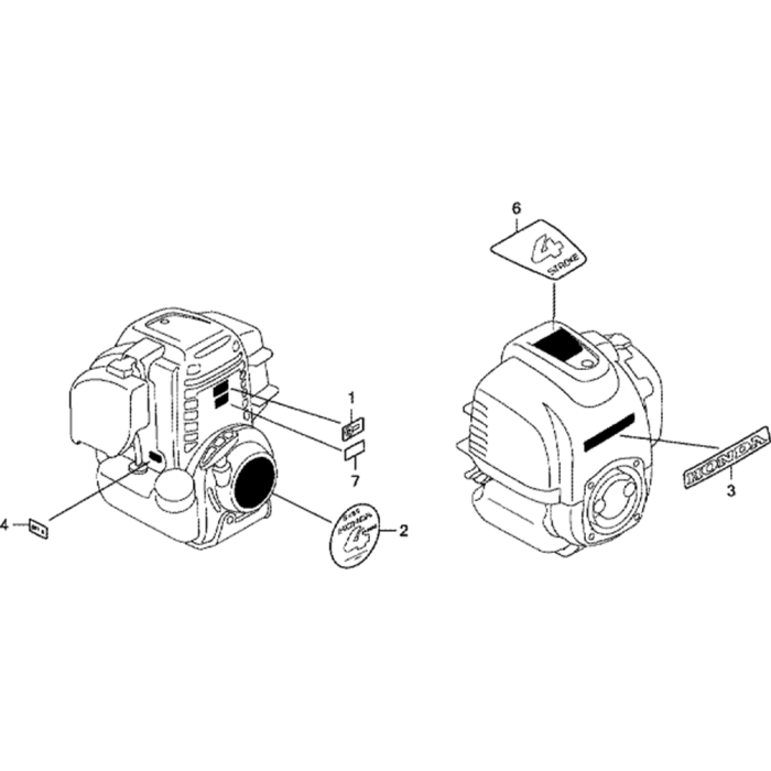 Label for Honda GX35 (GCACM) Engines L&S Engineers