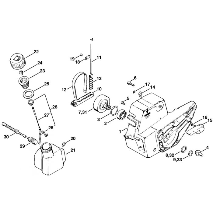 Gearbox Fuel Tank for Stihl HS60 Hedge Trimmer L S Engineers