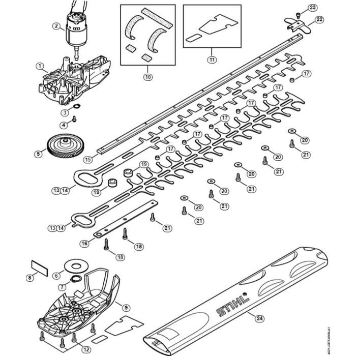 Gear Head, Electric Motor, Cutter Bar Assembly for Stihl HSA 56