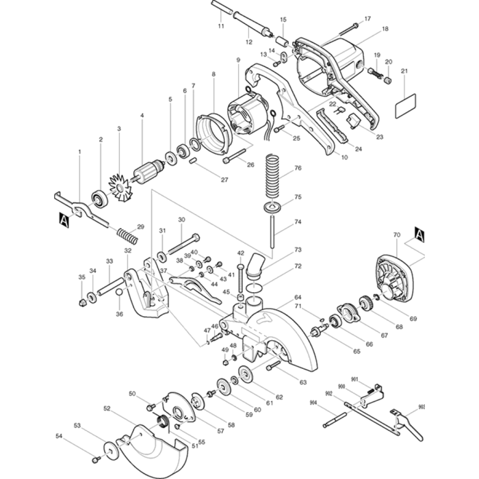 Main Assembly for Makita LS1030 Mitre Saw L&S Engineers