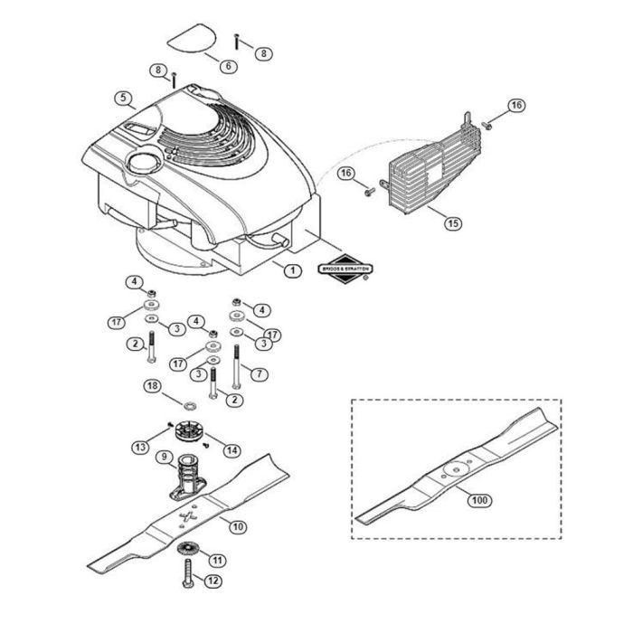 Engine, Blade for Viking MB 448.0 T Petrol Lawn Mowers L&S Engineers