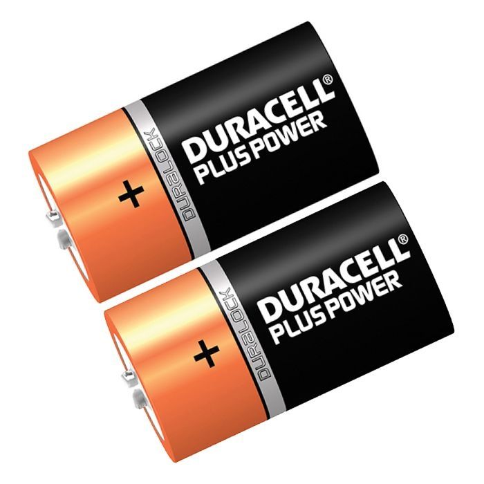 2 Pack Duracell Alkaline Batteries Size D LR20 Voltage 1.5V