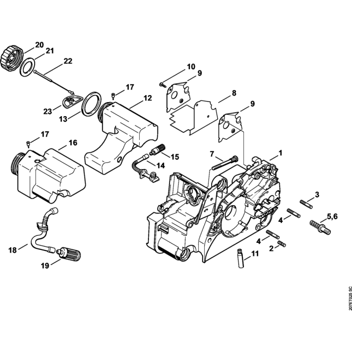 Motor housing Assembly for Stihl MS170 MS170C Chainsaws