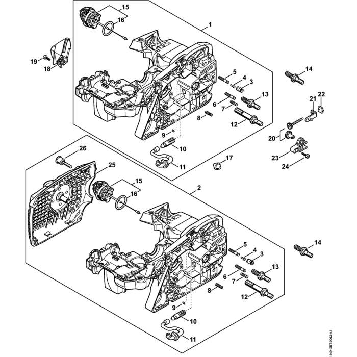 Engine housing & Chain tensioner Assembly for Stihl MS391 Chainsaws L