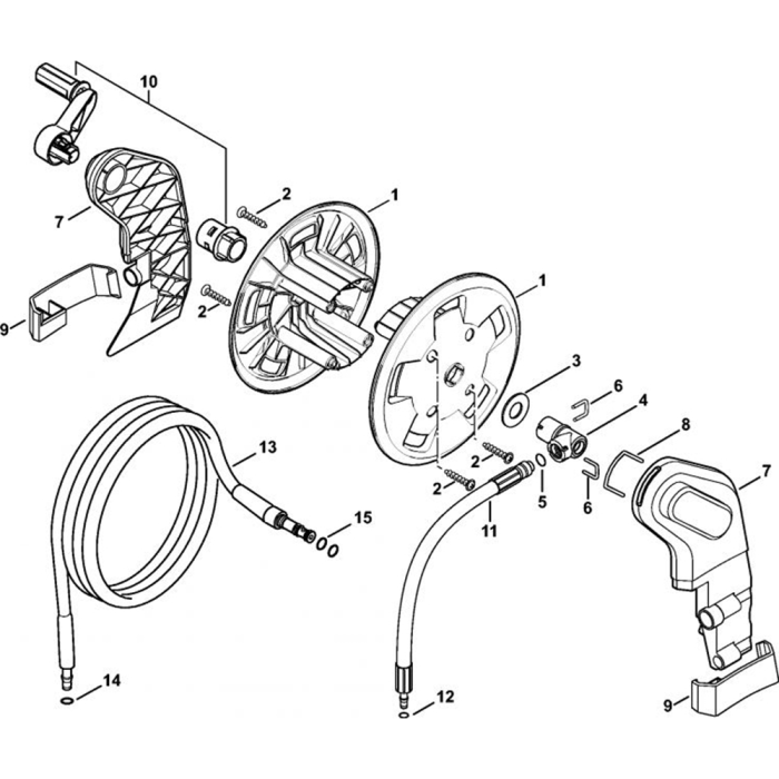 Hose Reel RE 128 PLUS for Stihl RE 118, RE 128 PLUS Cold Pressure Washers.