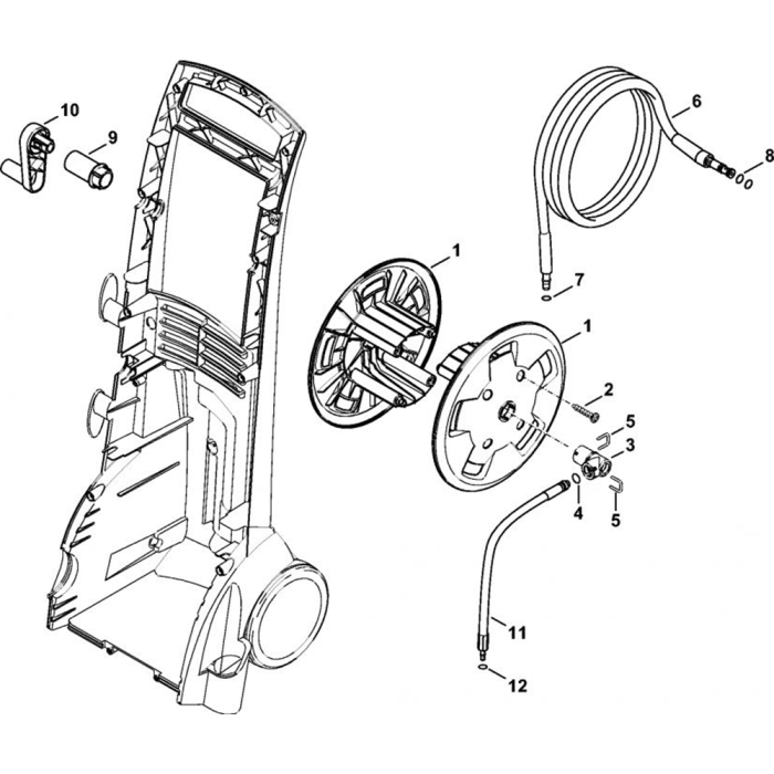 Hose Reel for Stihl RE 142, RE 142 PLUS, RE 162, RE 162 PLUS Cold Pressure  Washers.