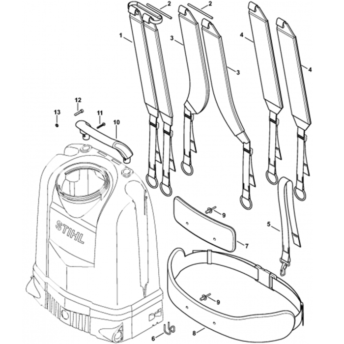 Harness Assembly for Stihl SG 51, SG71 Sprayer L&S Engineers
