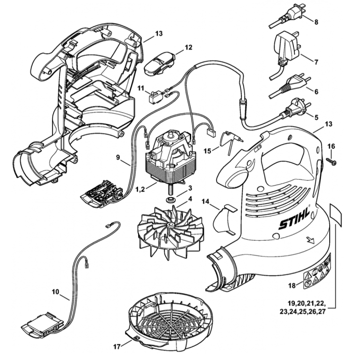 Stihl she71 vacuum deals shredder