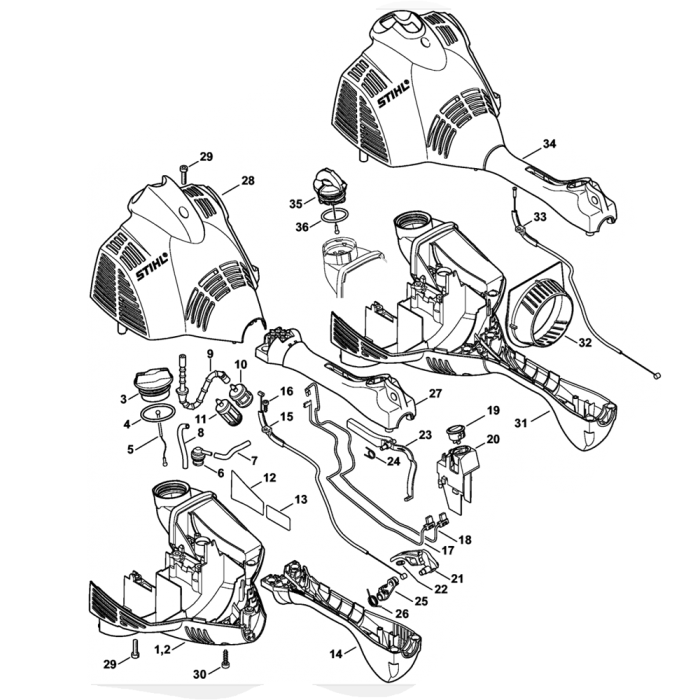 Stihl FS40 FS50 Motor Housing Assembly