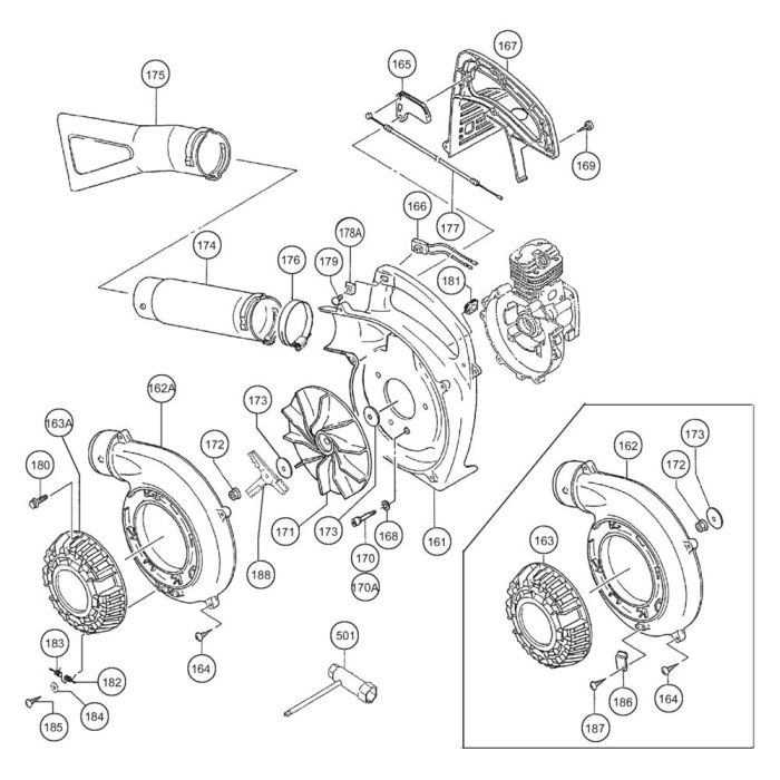 Fan, Housing for Tanaka THB2510 Blower L&S Engineers