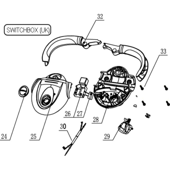 Switchbox Assembly for Flymo TURBO LITE 270 Mowers L S Engineers