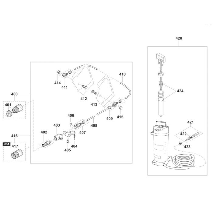 Water Attachment and Pressurised Water Tank for Makita EK8100 Disc