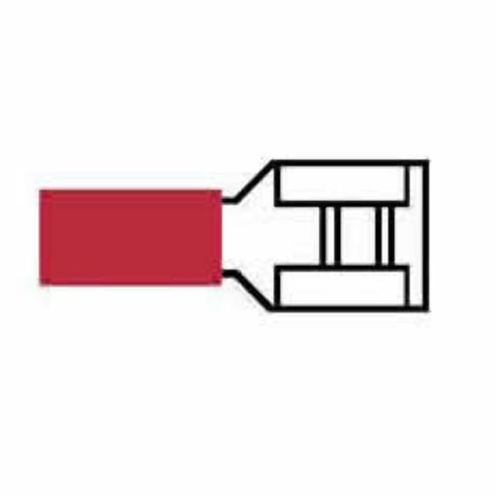 Red Pre-Insulated Push-On Terminals - 6.30mm (Pack of 1000) - 3-001-09