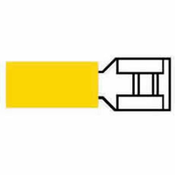 Yellow Pre-Insulated Push-On Terminals - 6.30mm Pack of 100 - 2-001-18