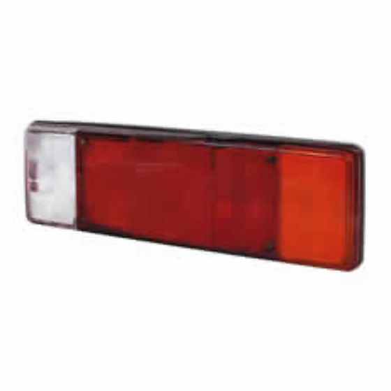 6 Function Rear Combination Lamp - S/T/Fog/Ref/DI/Rev - with Number Plate Illumination - Each - 0-098-00
